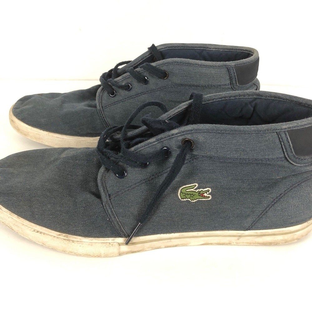 Lacoste‎ Mens Sneakers Ampthill Hightop Shoes Blue Size 10.5 - Picture 6 of 10